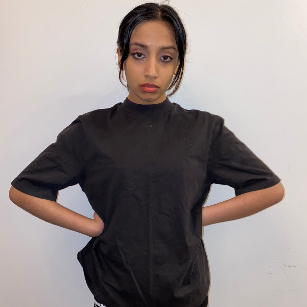 Kith Crop Oversized T-Shirt Charcoal Grey New